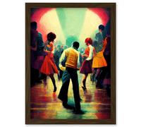 Artery8 Northern Soul Music Retro Sixties Artwork Framed Wall Art Print A4 in Brown Artery8 Brown