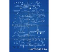 Artery8 Northrop F-5A Freedom Fighter US Plane Blueprint Plan XL Giant Panel Poster (8 Sections)
