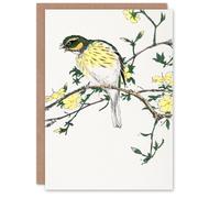 Artery8 Numata Kashu Art Card Bunting Bird on Plum Tree Japanese