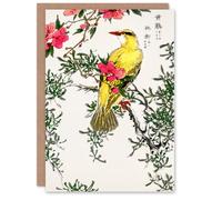 Artery8 Numata Kashu Art Card Bush Warbler and Drooping Peach Tree