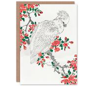 Artery8 Numata Kashu Art Card Cockatoo Parrot on Blooming Apple Tree