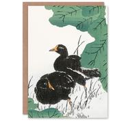 Artery8 Numata Kashu Art Card Coots and Lotus Pads Japanese
