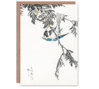 Artery8 Numata Kashu Art Card Great Tit and Japanese Cypress Japanese
