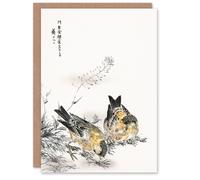 Artery8 Numata Kashu Art Card Greenfinch and Shepherd's Purse Plant