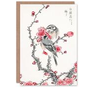 Artery8 Numata Kashu Art Card Pine Bunting and Plum Tree Japanese