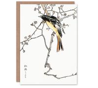 Artery8 Numata Kashu Art Card Siberian Blue Tail Bird Japanese