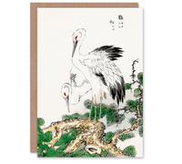Artery8 Numata Kashu Art Card Stork and Pine Tree Japanese