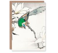 Artery8 Numata Kashu Art Card Tree Pipit and Magnolia Japanese