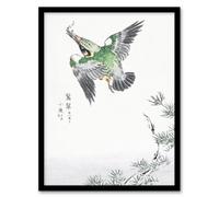 Artery8 Numata Kashu Framed Wall Art Print Kingfisher Hunting Japan - A3 Size