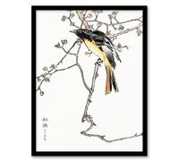 Artery8 Numata Kashu Framed Wall Art Print Siberian Blue Tail Bird Japan - A4 Size