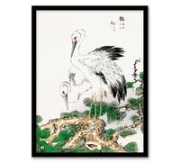 Artery8 Numata Kashu Framed Wall Art Print Stork & Pine Tree Japan | Size: A4 Artery8 Multicolor A4