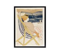 Artery8 Ocean Cruise Passenger Framed Canvas Wall Art Print Toulouse Lautrec in Beige | Size: W18" x H24" Artery8 Beige W18" x H24"