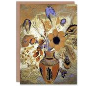 Artery8 Odilon Redon Art Card Etruscan Vase with Flowers in Brown Artery8 Brown