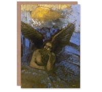 Artery8 Odilon Redon Art Card Old Angel Winged Sphinx Painting