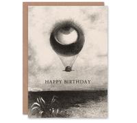 Artery8 Odilon Redon Birthday Card The Eye Like a Strange Balloon in Grey Artery8 Grey