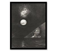 Artery8 Odilon Redon Framed Wall Art Angel of Certitude & Questioning Eye in Grey | Size: A3 Artery8 Grey A3