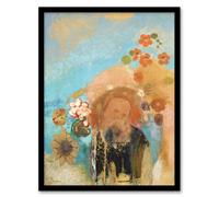 Artery8 Odilon Redon Framed Wall Art Evocation Of Roussel Floral Portrait - A3 Size