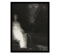 Artery8 Odilon Redon Framed Wall Art Gaze On The Chair Human Figure Outline - A3 Size