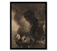 Artery8 Odilon Redon Framed Wall Art Print Cauldron Of The Sorceress - A4 Size
