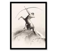 Artery8 Odilon Redon Framed Wall Art Print Centaur Aiming at the Clouds in White | Size: A3 Artery8 White A3