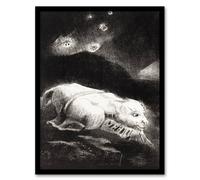 Artery8 Odilon Redon Framed Wall Art Print Life Awakening in Obscure Matter in Black | Size: A3 Artery8 Black A3