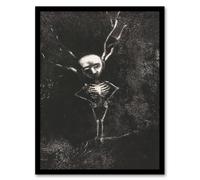 Artery8 Odilon Redon Framed Wall Art Print Pale Figure in Maze of Branches in Grey | Size: A4 Artery8 Grey A4
