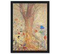Artery8 Odilon Redon The Buddha Lotus Tree Painting Artwork Framed Wall Art Print A4