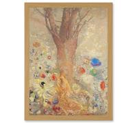 Artery8 Odilon Redon The Buddha Lotus Tree Painting Artwork Framed Wall Art Print A4