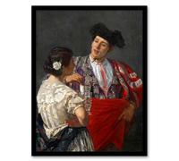 Artery8 Offering The Panel To A Bullfighter Cassatt Framed Wall Art Print in Grey | Size: A4 Artery8 Grey A4