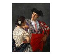 Artery8 Offering The Panel To A Bullfighter Cassatt Wall Art Print Poster in Grey | Size: W24" x H32" Artery8 Grey W24" x H32"