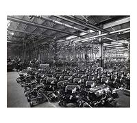 Artery8 Ogan Car Factory Wolseley Machines Vintage Photo Premium Wall Art Canvas Print 18X24 Inch