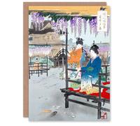 Artery8 Ogata Gekko Japanese Art Card Maidens Overlooking Fish Pond