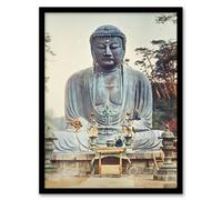 Artery8 Ogawa Kazumasa Framed Wall Art Print The Bronze Buddha At Kamakura - A4 Size
