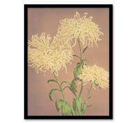Artery8 Ogawa Kazumasa Framed Wall Art Print Three Yellow Chrysanthemums - A4 Size