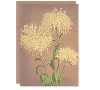 Artery8 Ogawa Kazumasa Japanese Art Card Three Yellow Chrysanthemums