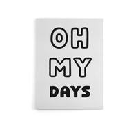 Artery8 Oh My Days Black White Bold Modern Simple Canvas Wall Art Print | Size: W18" x H24" Artery8 White W18" x H24"