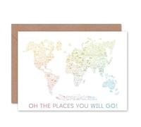 Artery8 Oh The Places You Will Go! Bon Voyage Travel Farewell Sealed Greeting Card Plus Envelope Blank inside