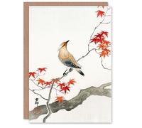 Artery8 Ohara Koson Art Card Bird On Maple Tree Vintage Japanese