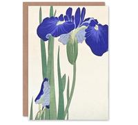 Artery8 Ohara Koson Art Card Blue Irises Vintage Japanese