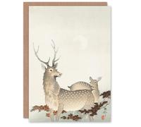 Artery8 Ohara Koson Art Card Couple Of Deer Vintage Japanese