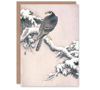 Artery8 Ohara Koson Art Card Goshawk On Snow Covered Pine