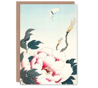 Artery8 Ohara Koson Art Card Peony With Butterfly Vintage Japanese