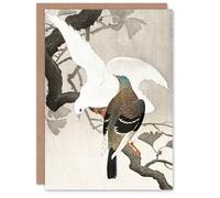 Artery8 Ohara Koson Art Card Two Pigeons On A Ginkgo Tree Branch