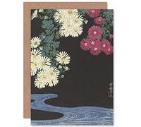 Artery8 Ohara Koson Chrysanthemums Running Water Japanese Fine Art Greeting Card Plus Envelope Blank Inside
