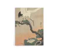 Artery8 Ohara Koson Crane On Pine Branch Canvas Japanese Wall Art | Size: W24" x H32" Artery8 Multicolor W24" x H32"