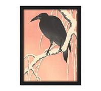 Artery8 Ohara Koson Crow On Snowy Branch Japanese Painting Artwork Framed Wall Art Print 18X24 Inch