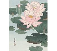 Artery8 Ohara Koson Flowering Water Lily Painting Art Print Canvas Premium Wall Decor Poster Mural