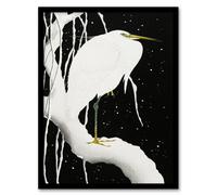 Artery8 Ohara Koson Heron In Snow Covered Tree Branch Framed Wall Art Print Home Décor A3