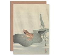 Artery8 Ohara Koson Frog Lotus Leaf Pond Japanese Painting Fine Art Greeting Card Plus Envelope Blank Inside