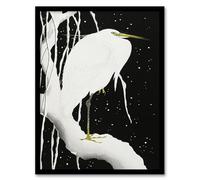 Artery8 Ohara Koson Heron In Snow Covered Tree Branch Framed Wall Art Print Home Décor A3